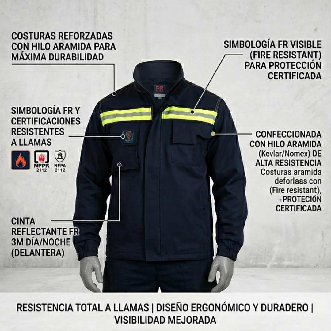Chaqueta Ignífuga Azul Cat.2 (Sin forro)