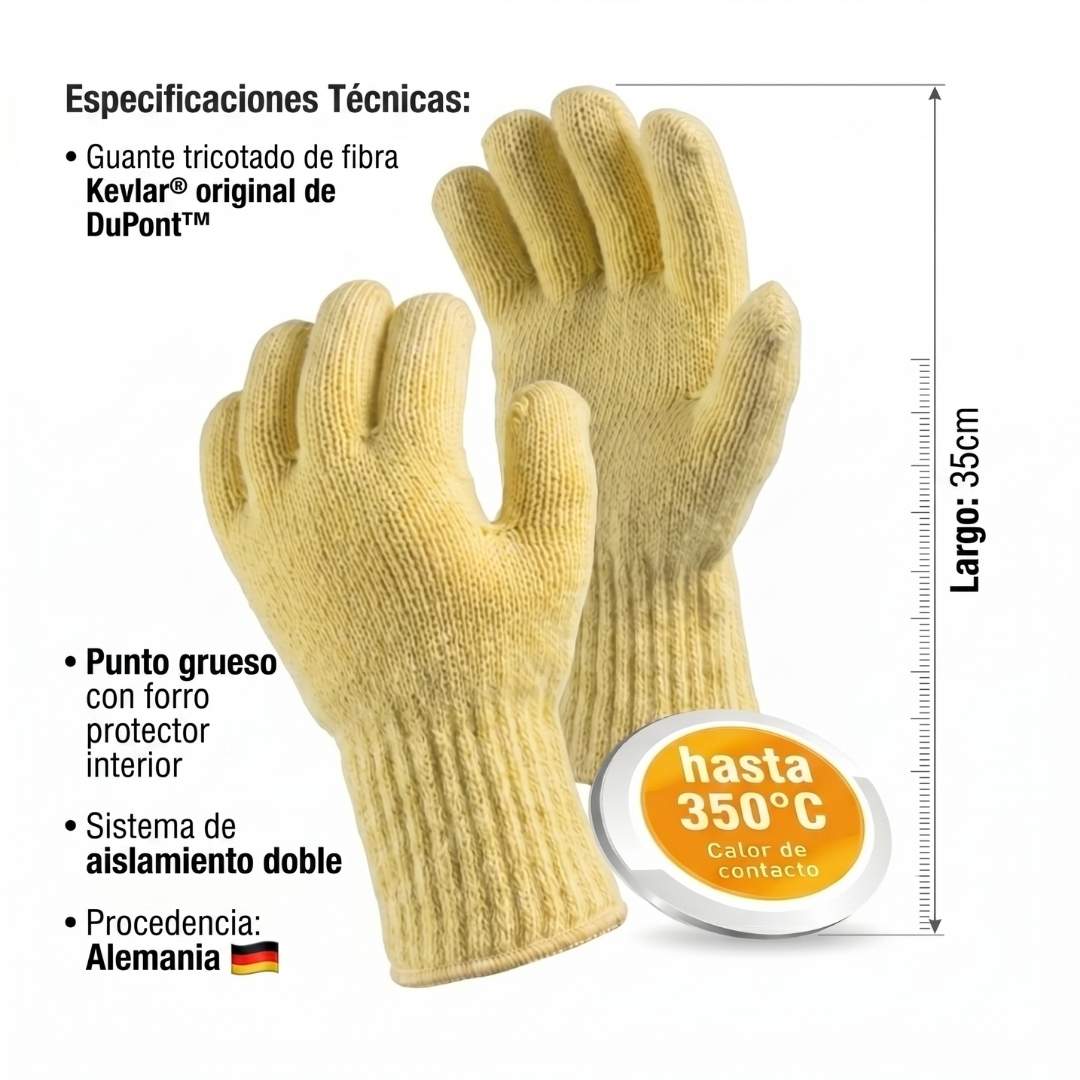 Guante de Kevlar® Original DuPont™ para Alta Temperatura (Hasta 350°C)